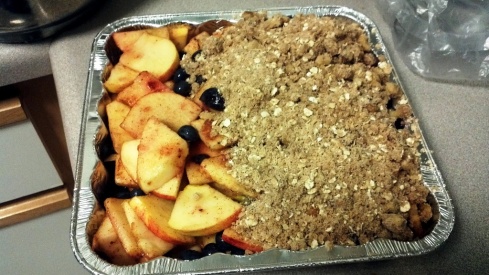 Apple Blueberry Cobbler with Cinnamon Walnut Crumble Topping